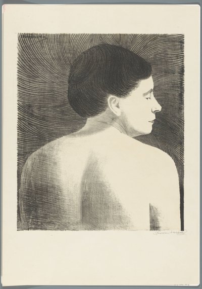 Female Nude Seen from the Back by Samuel Jessurun de Mesquita (signed by artist)
