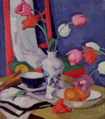 Tulips and Fruit by Samuel John Peploe