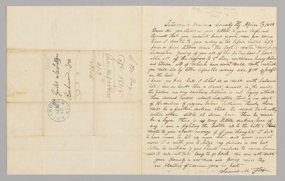 Letter to Giles Saunders from Samuel M. Fox concerning the slave trade, April 17, 1848 by Samuel M. Fox