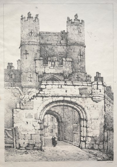 At York, Medieval Gate by Samuel Prout