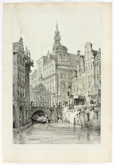 Hotel de Ville, Utrecht, from Facsimiles of Sketches made in Flanders and Germany by Samuel Prout