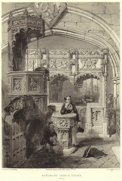Interior of the church of St Mary and St Blaise by Samuel Prout