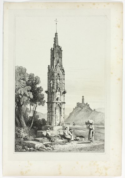 Near Godesberg, from Facsimiles of Sketches made in Flanders and Germany by Samuel Prout