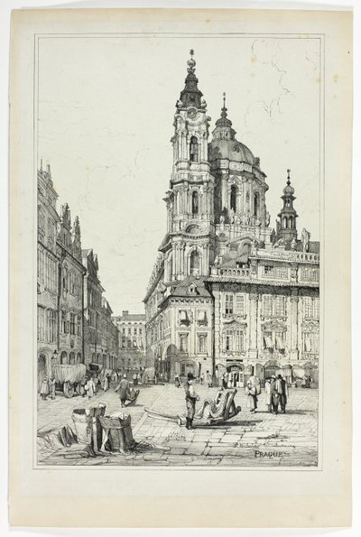 St. Nicholas, Prague, from Facsimiles of Sketches made in Flanders and Germany by Samuel Prout