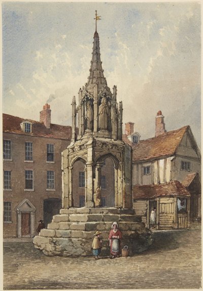 The Cross at Leighton, Bedfordshire by Samuel Prout