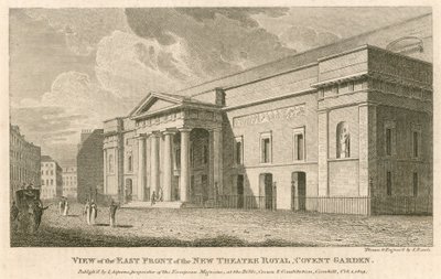 View of the east front of the new Theatre Royal, Covent Garden, London by Samuel Rawle