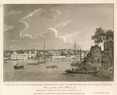 View of the Savoy, Somerset House, and the Water Entrance to Cuper