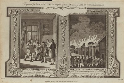 London Fires of 1666 and 1758 by Samuel Wale