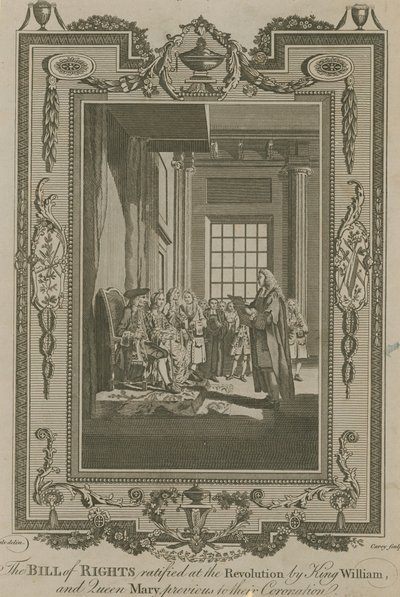 The Bill of Rights ratified at the Revolution by King William and Queen Mary by Samuel Wale