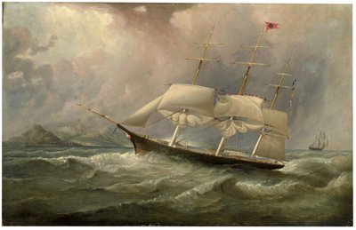The Black Ball Line Clipper Ship Ocean Chief Reducing Sail on Her Australian Run, c.1853 by Samuel Walters
