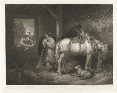 Conversation in the Stable by Samuel William Reynolds (I)