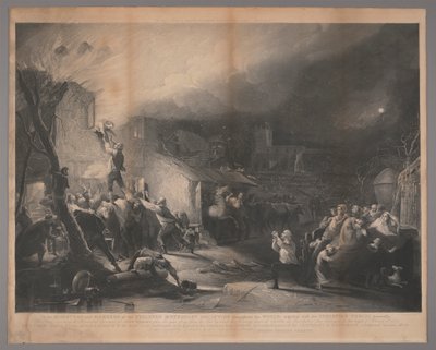 Providential Deliverance of John Wesley when a Child from Fire by Samuel William Reynolds