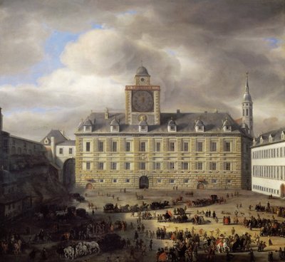 Main Square Inside the Imperial Castle in Vienna by Samuel van Hoogstraten