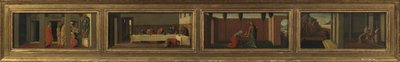 Scenes from the Life of Mary Magdalene (four predella panels - a. Christ teaching; b. feast in the house of Simon; c. Noli me Tangere; d. last moments of the Magdalene) by Sandro (after) Botticelli