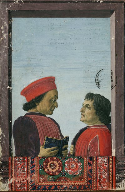 Federico Montefeltro and Cristofo Landino 15th Century by Sandro Botticelli