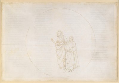 The Divine Comedy, Paradiso IX. Third Planetary Sphere (Heaven of Venus): Cunizza d Romano and Folquet of Marseille Explain to Dante the Nature of Their Star by Sandro Botticelli