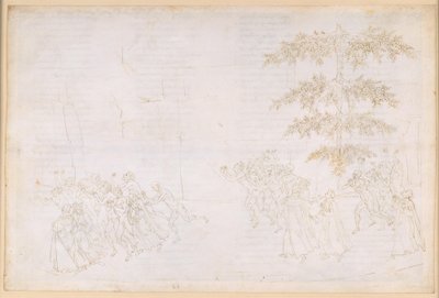The Divine Comedy, Purgatorio XXIII. Sixth Ring of Purgatory: Penance of the Gluttons; Meeting with Forese Donati by Sandro Botticelli