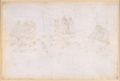 The Divine Comedy, Purgatorio XXI. Fifth Ring of Purgatorio: Penance of the Avaricious and Prodigal; Appearance of Statius by Sandro Botticelli