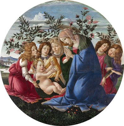 Madonna Adoring the Child with Five Angels by Sandro Botticelli