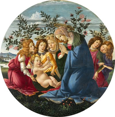 Madonna Adoring the Child with Five Angels by Sandro Botticelli