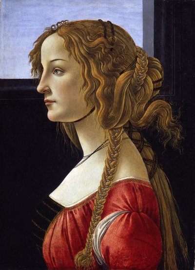 Profile Portrait of a Young Woman Simonetta Vespucci, ca 1476 by Sandro Botticelli