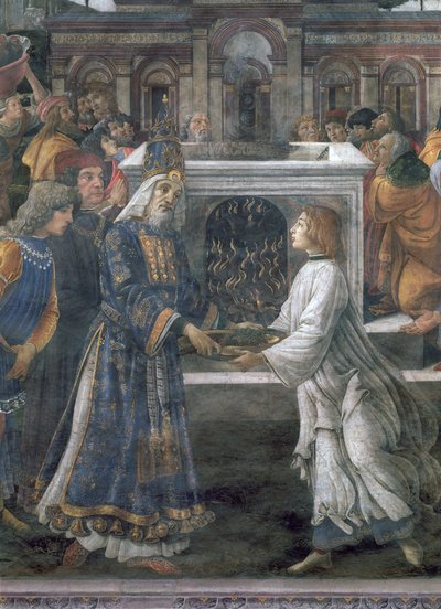 The Purification of the Leper and the Temptation of Christ (detail of the purification ceremony) by Sandro Botticelli