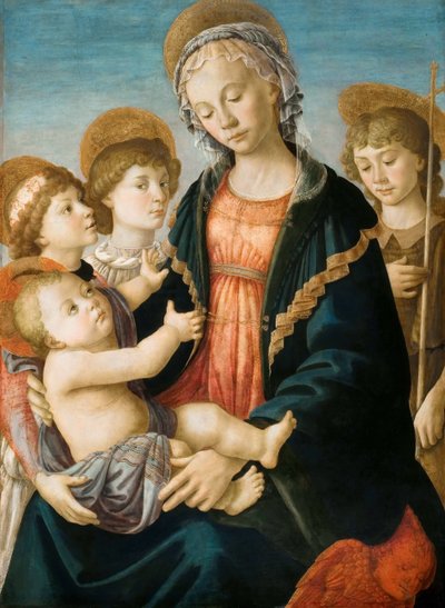 The Virgin and Child with Two Angels and the Young Saint John the Baptist, ca. 1467 by Sandro Botticelli