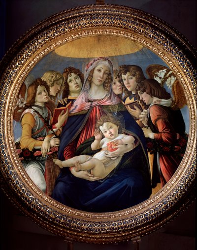 Virgin and Child and Six Angels, also called Madonna della Melagrana or Melograno by Sandro Botticelli