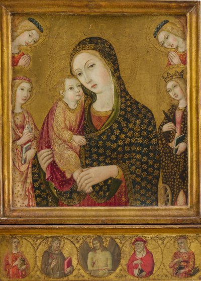 Madonna and Child with the Dead Christ, Saints Agnes and Catherine of Alexandria by Sano di Pietro