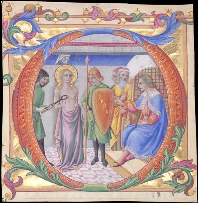 Martyrdom of Saint Agatha in an Initial D, ca. 1470-73 by Sano di Pietro