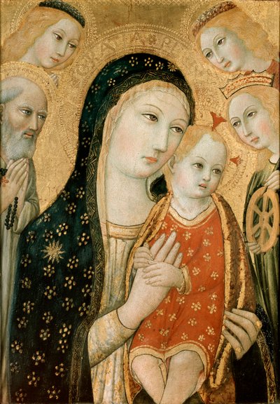 The Virgin and Child with St. Jerome, St. Catherine of Alexandria and Two Angels, c. 1470 by Sano di Pietro
