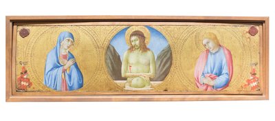 Christ as Man of Sorrows Between the Virgin Mary and St John the Evangelist by Sano di also Ansano di Pietro di Mencio Pietro
