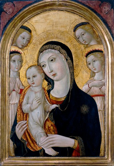 Madonna and Child with Angels by Sano di also Ansano di Pietro di Mencio (workshop of) Pietro