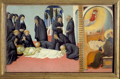 Scene of the Life of Saint Jerome: Death of Saint Jerome and His Apparition to Saint Augustine by Sano di also Ansano di Pietro di Mencio Pietro
