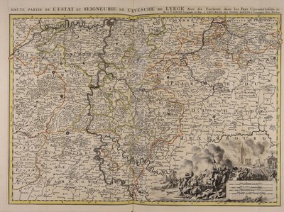 Upper Part of the State and Lordship of the Bishopric of Liège with Its Enclaves in the Surrounding Countries by Sanson