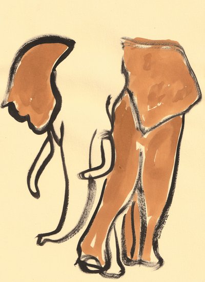 Abstract Elephant Sketch by Santhosh ch