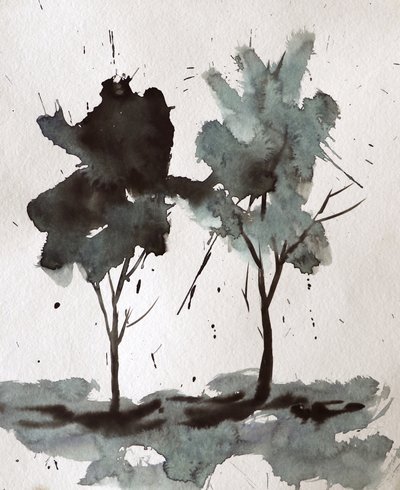 Abstract Ink Trees by Santhosh ch