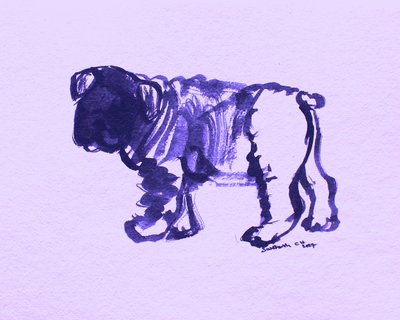 Abstract Purple Bulldog by Santhosh ch