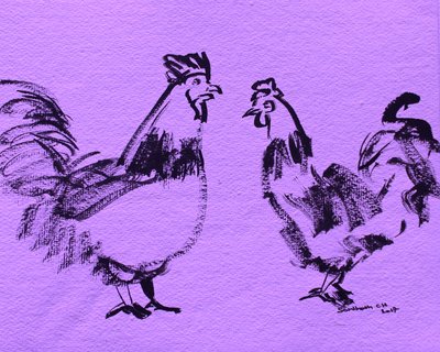 Bold Roosters Sketch by Santhosh ch