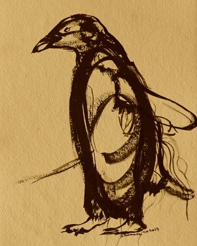 Brushstroke Penguin by Santhosh ch