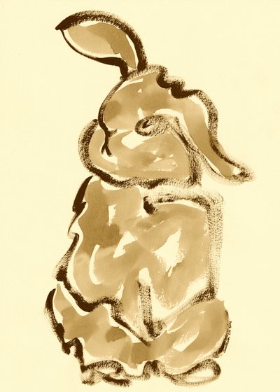 Charming Sepia Bunny by Santhosh ch