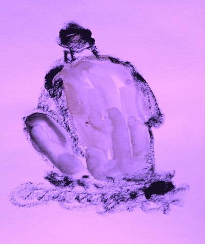 Contemplative Purple Nude by Santhosh ch