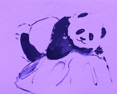 Cute Purple Panda by Santhosh ch