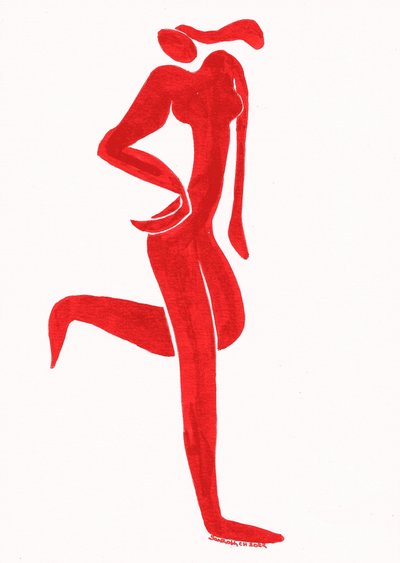 Elegant Red Figure by Santhosh ch