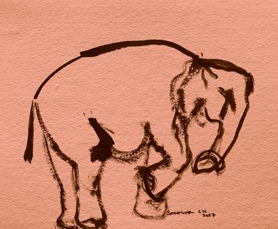 Expressive Elephant Sketch by Santhosh ch