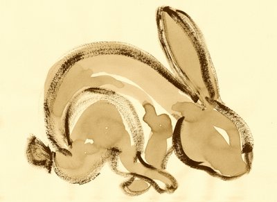Expressive Sepia Rabbit by Santhosh ch