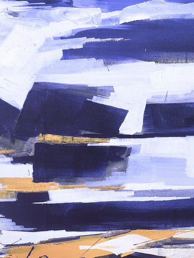 Indigo Gold Abstract Blocks by Santhosh ch
