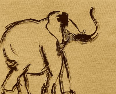 Majestic Elephant Drawing by Santhosh ch
