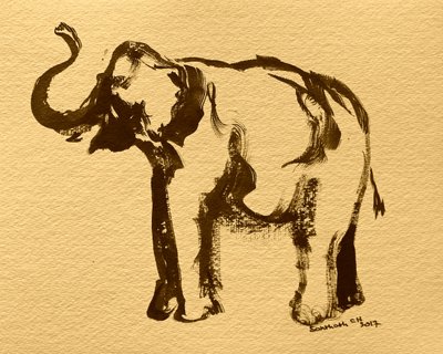Majestic Elephant Sketch by Santhosh ch