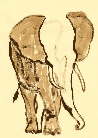 Majestic Elephant Sketch by Santhosh ch